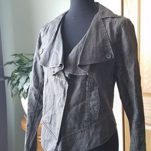 CAbi Waxed Linen Moto Jacket
